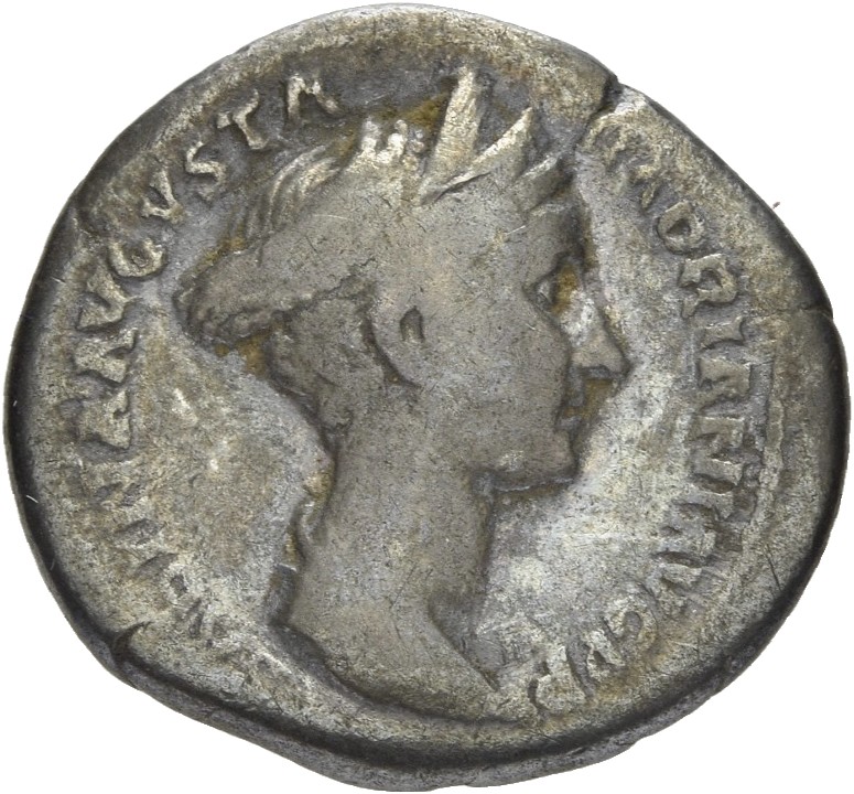 RIC II, Part 3 (second edition) Hadrian 2491 Hadrian obverse, Bust of Sabina, wearing double stephane with hair braided an...