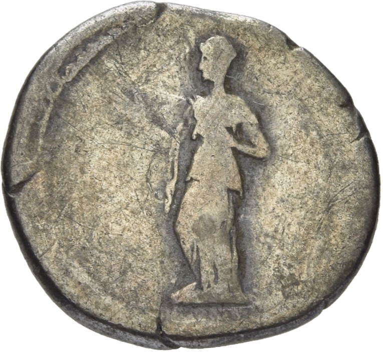 RIC II, Part 3 (second edition) Hadrian 2491 Hadrian reverse, Sabina-Pudicitia standing left, raising hand and resting han...