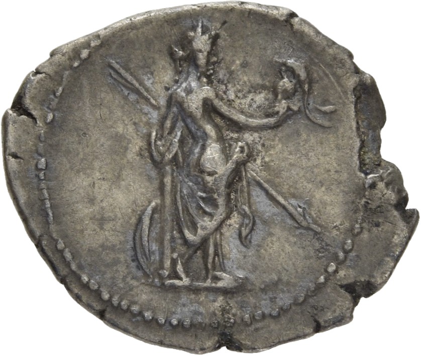 RIC II, Part 3 (second edition) Hadrian 2492 Hadrian reverse, Venus Victrix standing right, holding spear and helmet; by f...