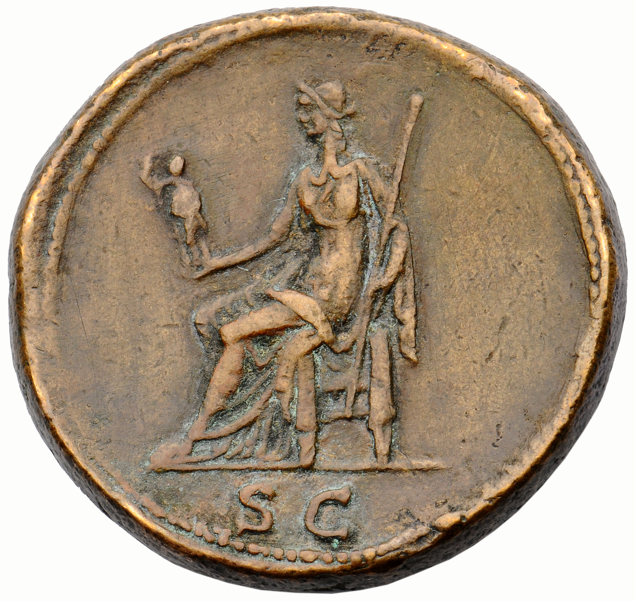 RIC II, Part 3 (second edition) Hadrian 2495 Hadrian reverse, Vesta seated left, holding palladium and sceptre