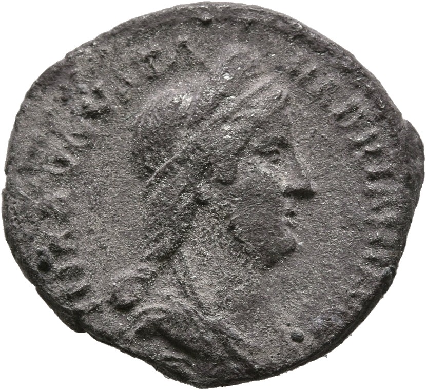 RIC II, Part 3 (second edition) Hadrian 2507 Hadrian obverse, Bust of Sabina, diademed, wearing stephane with hair in queu...