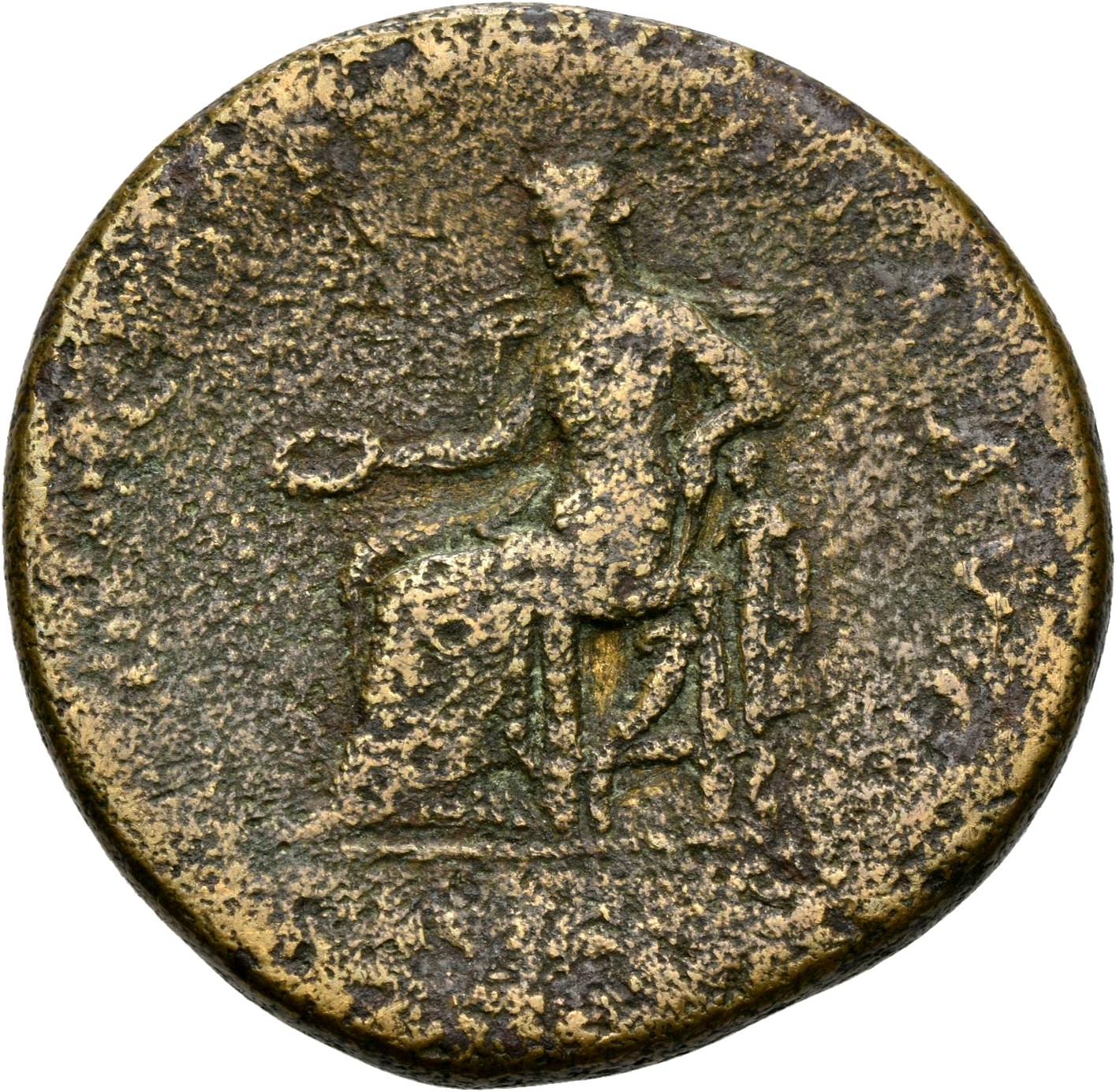 RIC II, Part 3 (second edition) Hadrian 2512 Hadrian reverse, Concordia seated left, holding patera and resting arm on Spe...