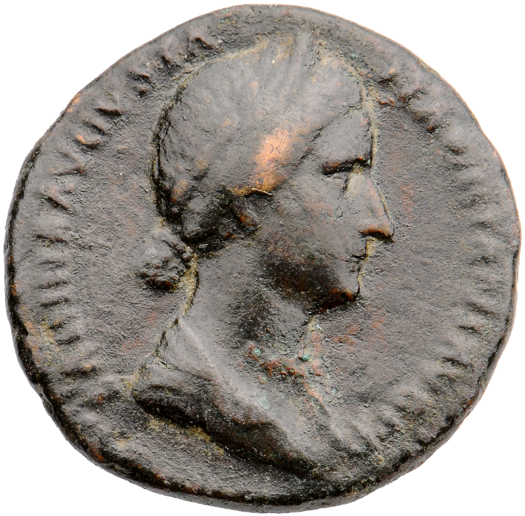 RIC II, Part 3 (second edition) Hadrian 2516 Hadrian obverse, Bust of Sabina, wreathed, sometimes wearing stephane with ha...
