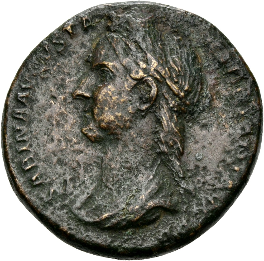 RIC II, Part 3 (second edition) Hadrian 2519 Hadrian obverse, Bust of Sabina, wreathed with possible corn wreath, wearing ...