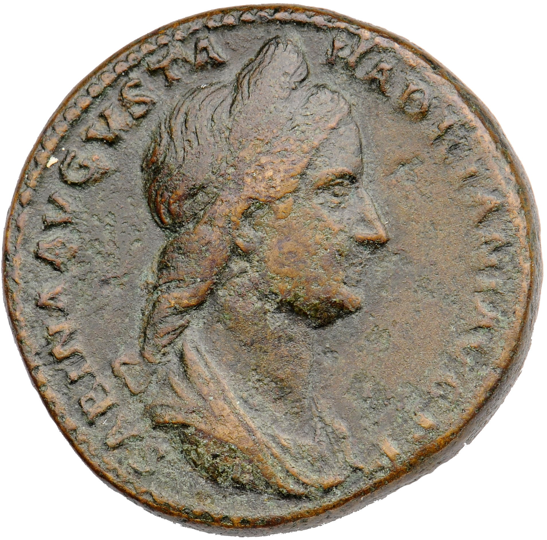 RIC II, Part 3 (second edition) Hadrian 2520 Hadrian obverse, Bust of Sabina, diademed, wearing stephane with hair in queu...
