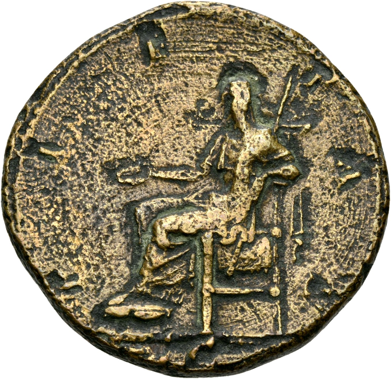 RIC II, Part 3 (second edition) Hadrian 2524 Hadrian reverse, Pietas seated left, holding patera and sceptre