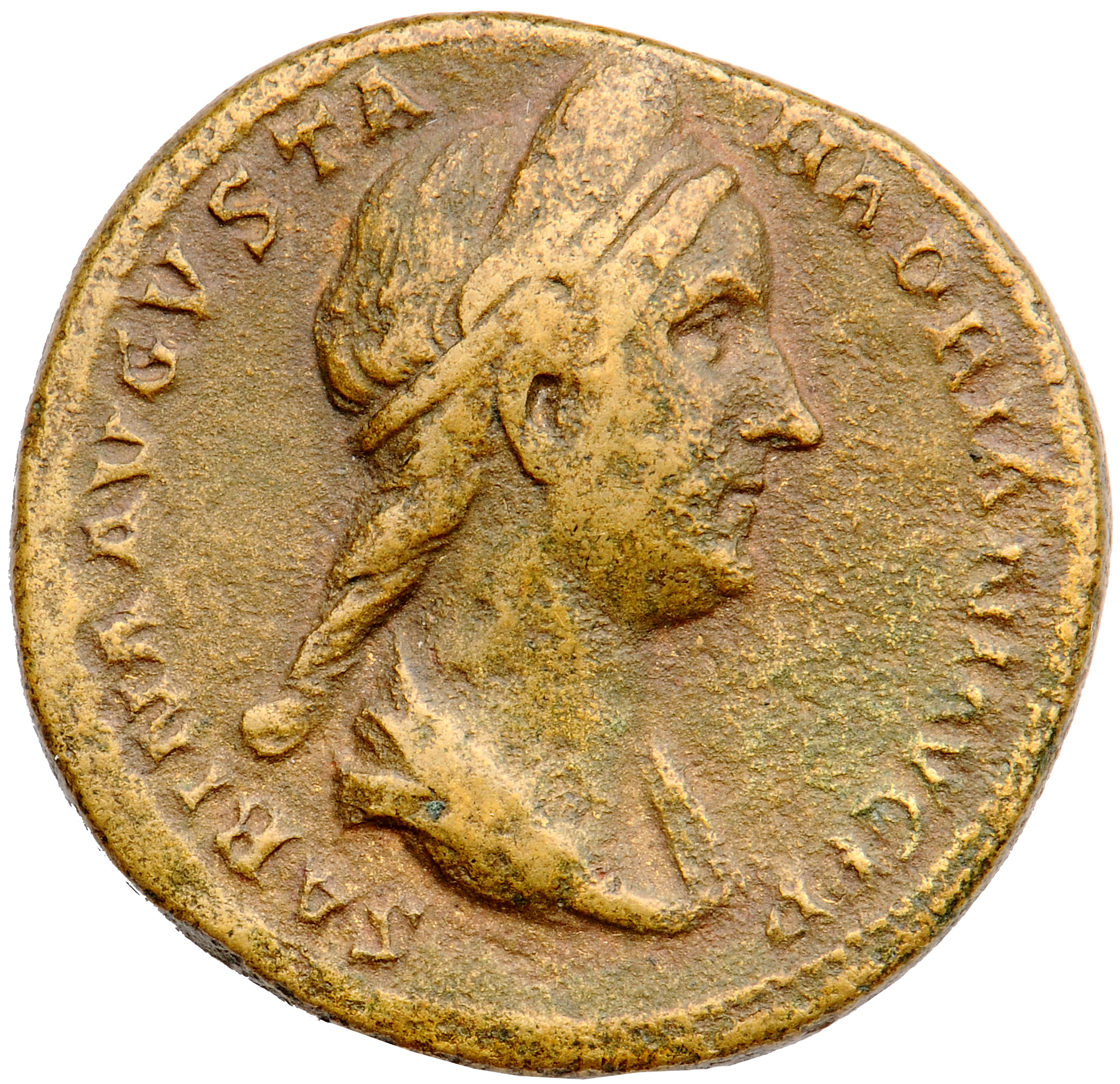 RIC II, Part 3 (second edition) Hadrian 2528 Hadrian obverse, Bust of Sabina, diademed, wearing stephane with hair in queu...