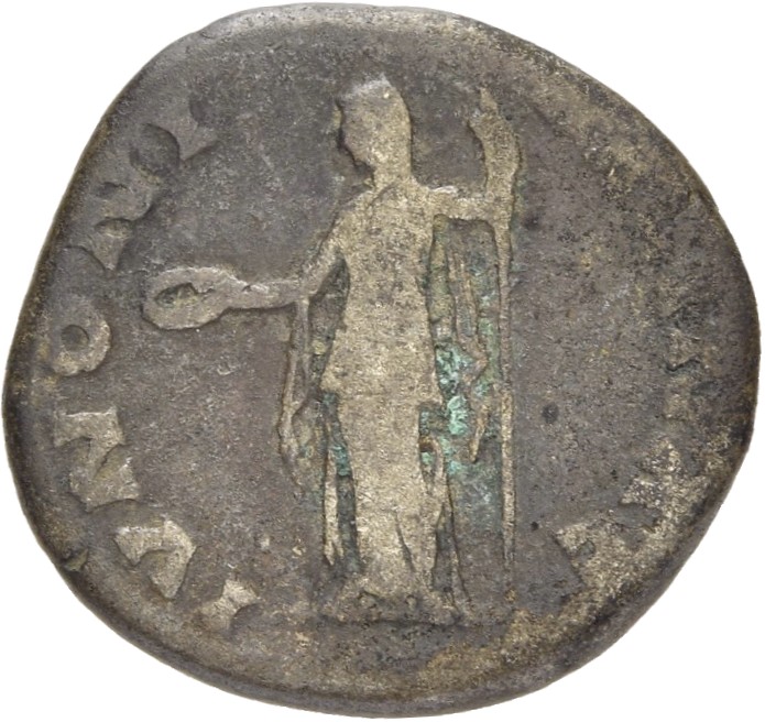 RIC II, Part 3 (second edition) Hadrian 2539 Hadrian reverse, Juno standing left, holding patera and sceptre