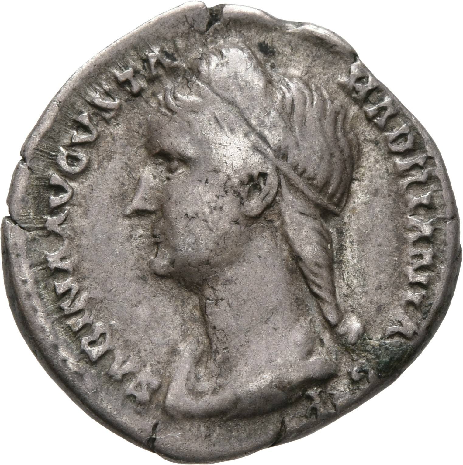 RIC II, Part 3 (second edition) Hadrian 2540 Hadrian obverse, Bust of Sabina, diademed, wearing stephane with hair in queu...