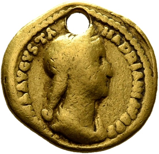 RIC II, Part 3 (second edition) Hadrian 2543 Hadrian obverse, Bust of Sabina, diademed, wearing stephane with hair in queu...