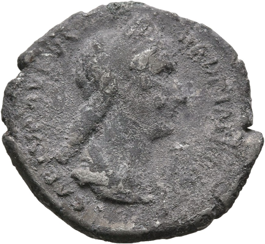 RIC II, Part 3 (second edition) Hadrian 2545 Hadrian obverse, Bust of Sabina, diademed, wearing stephane with hair in queu...