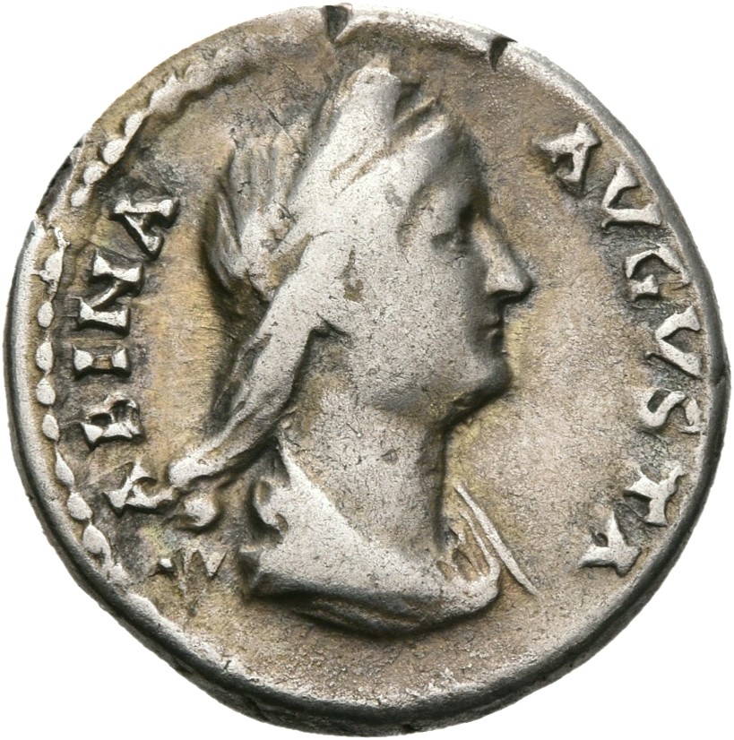 RIC II, Part 3 (second edition) Hadrian 2548 Hadrian obverse, Bust of Sabina, diademed, wearing stephane with hair in queu...