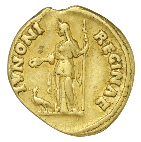 RIC II, Part 3 (second edition) Hadrian 2549 Hadrian reverse, Juno standing left, holding patera and sceptre; to left, pea...