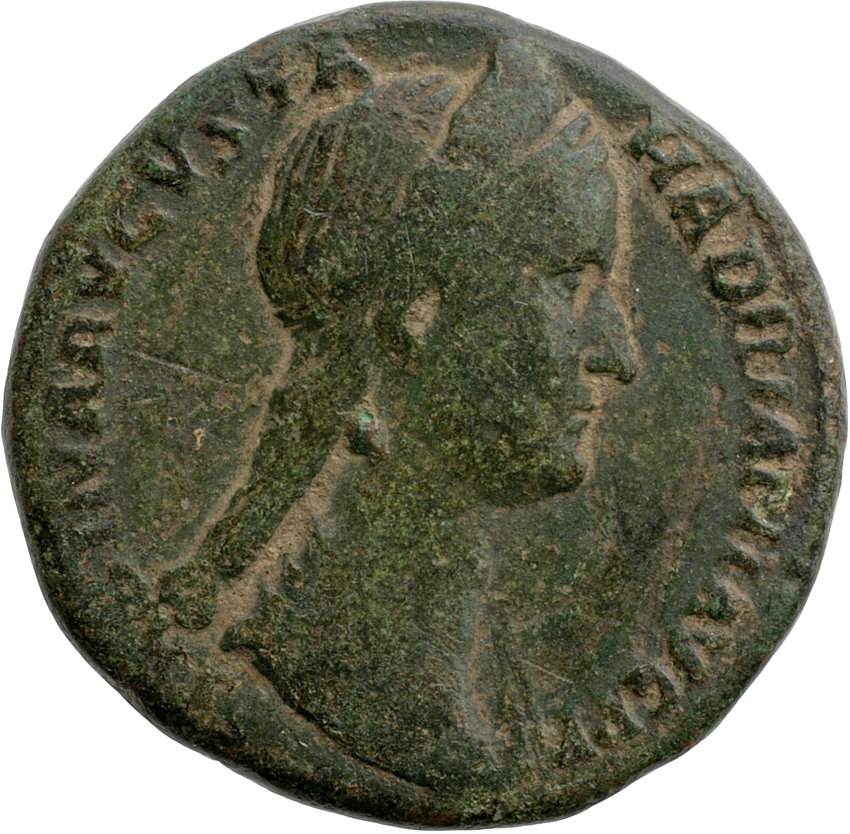 RIC II, Part 3 (second edition) Hadrian 2554 Hadrian obverse, Bust of Sabina, diademed, wearing stephane with hair in queu...
