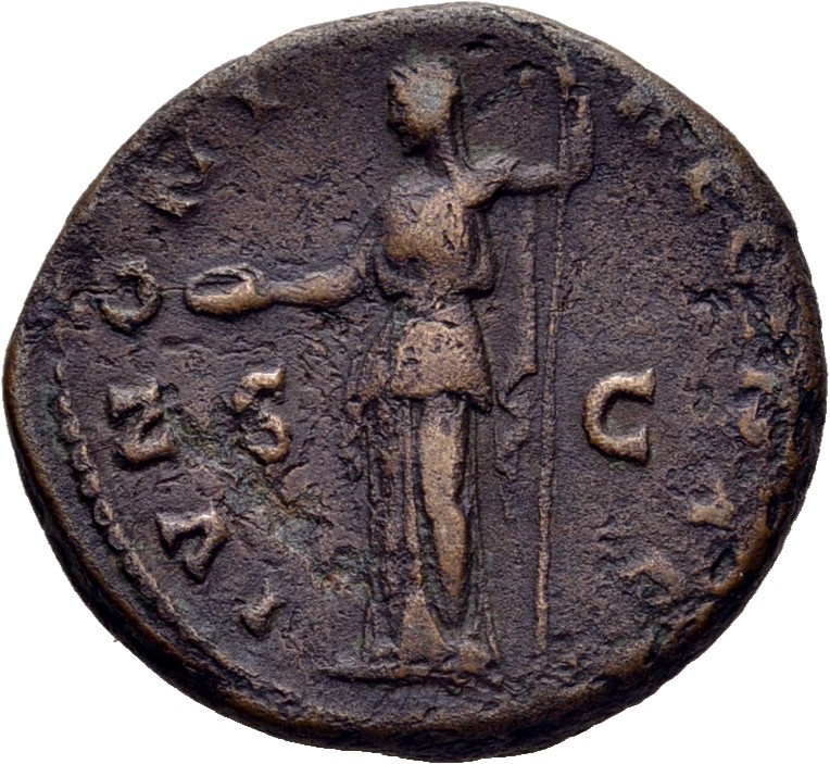RIC II, Part 3 (second edition) Hadrian 2555 Hadrian reverse, Juno standing left, holding patera and sceptre