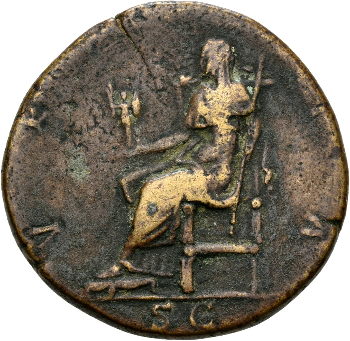 RIC II, Part 3 (second edition) Hadrian 2558 Hadrian reverse, Vesta seated left, holding palladium and sceptre