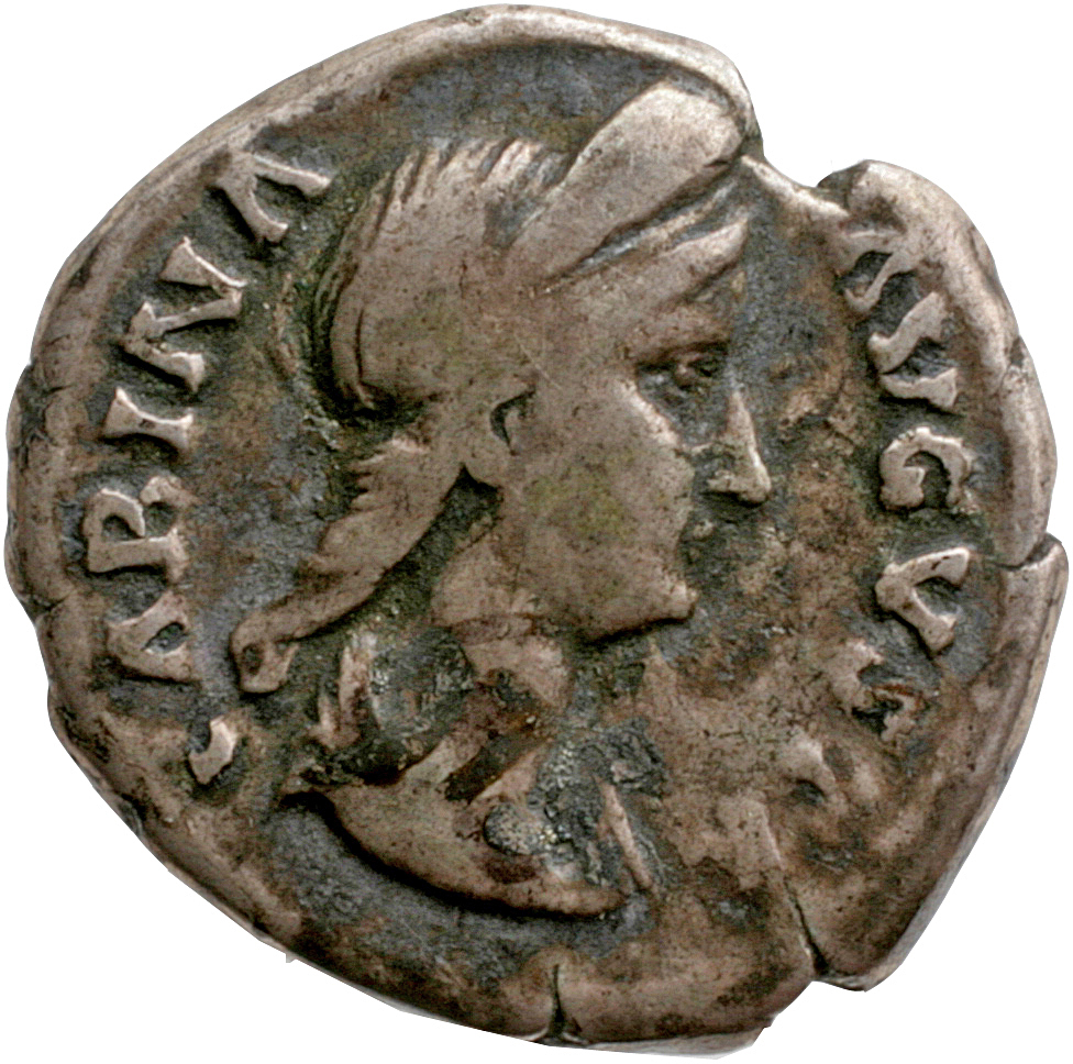 RIC II, Part 3 (second edition) Hadrian 2576 Hadrian obverse, Bust of Sabina, diademed, wearing stephane with hair in queu...