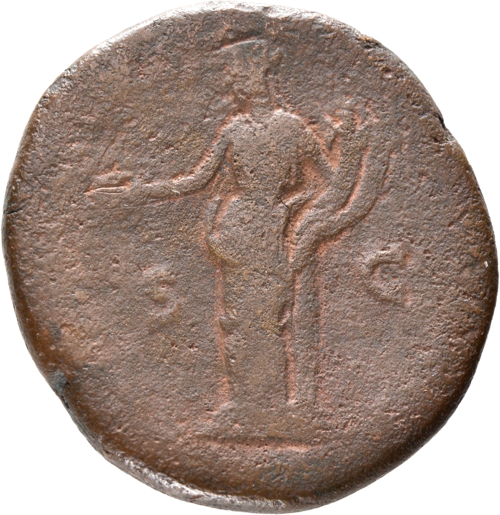 RIC II, Part 3 (second edition) Hadrian 2585 Hadrian reverse, Concordia standing left, resting on column, holding patera a...