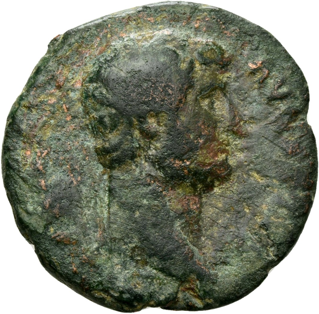 RIC II, Part 3 (second edition) Hadrian 2595 Hadrian reverse, Bust of Hadrian, laureate, draped, right, viewed from rear o...