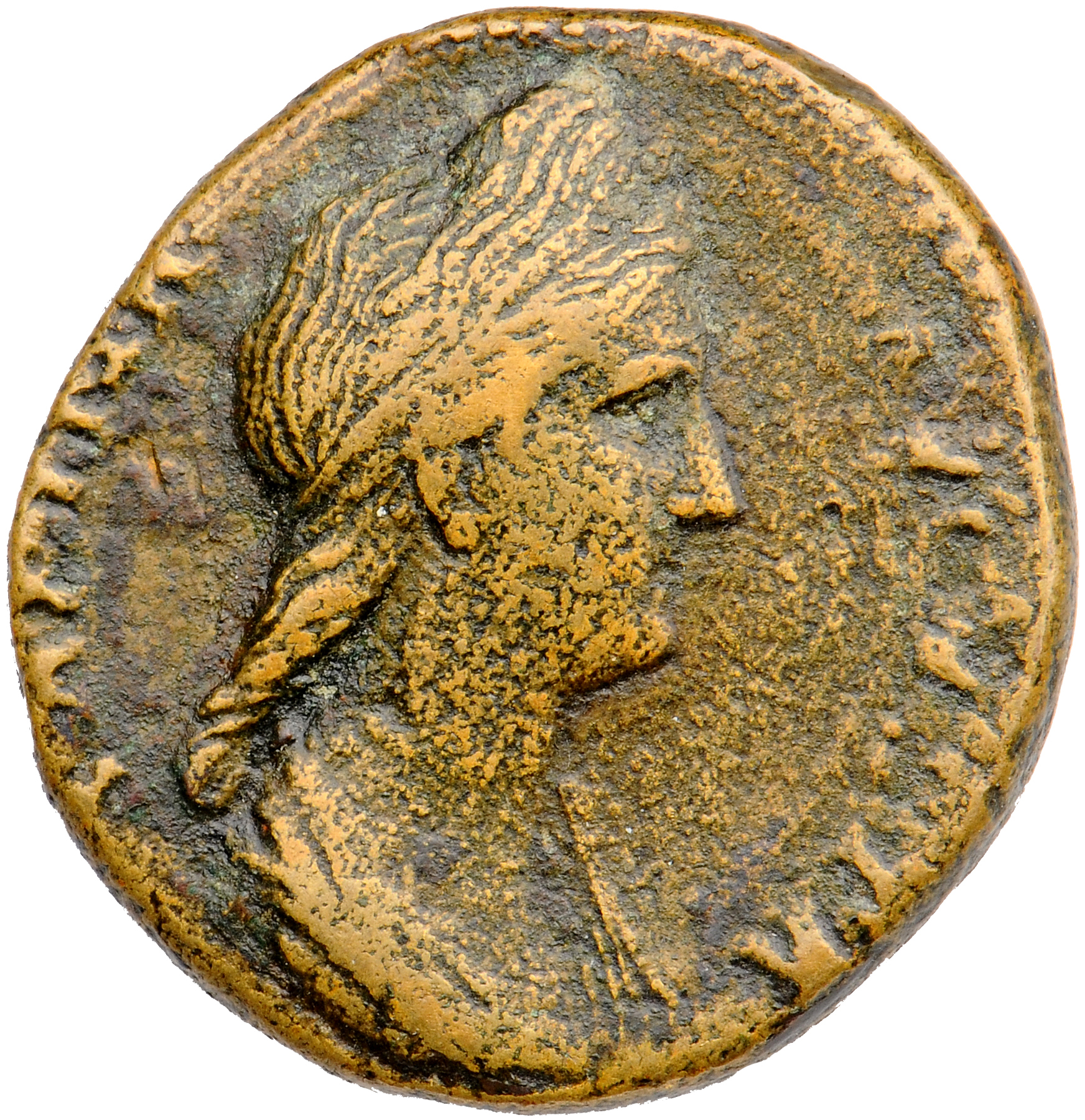 RIC II, Part 3 (second edition) Hadrian 2600 Hadrian obverse, Bust of Sabina, diademed, wearing stephane with hair in queu...