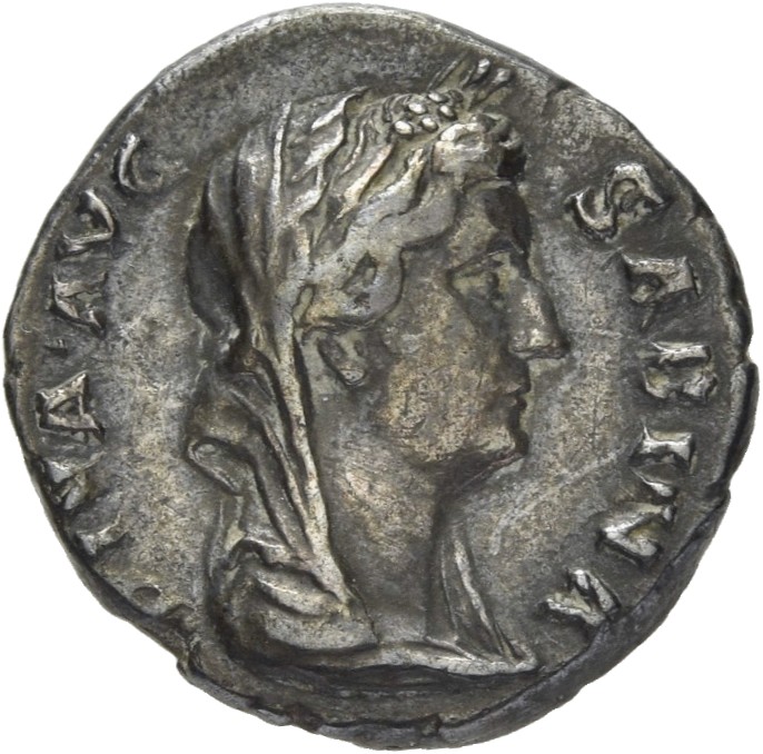 RIC II, Part 3 (second edition) Hadrian 2604 Hadrian obverse, Bust of Sabina, veiled, corn wreathed, hair in knot at nape ...