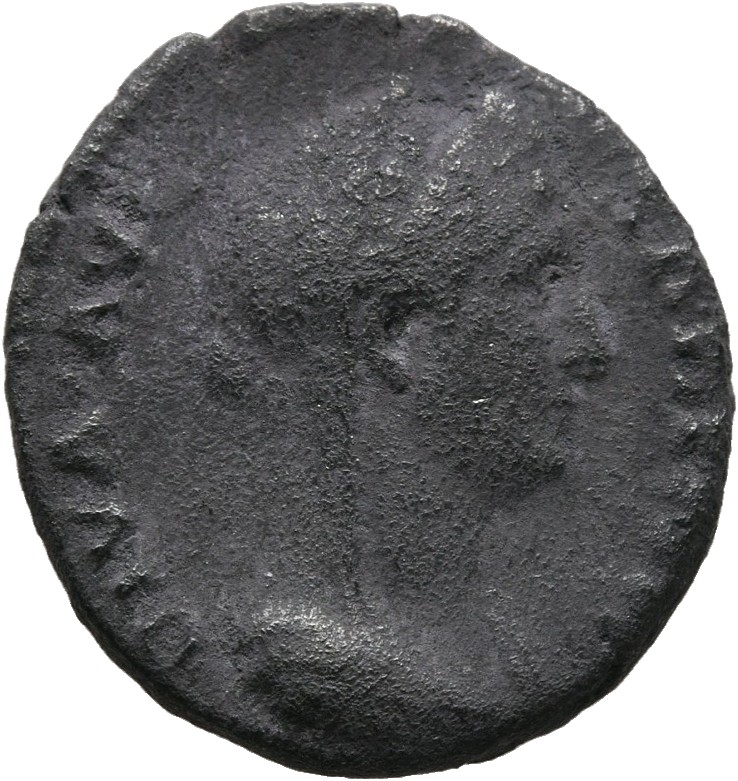 RIC II, Part 3 (second edition) Hadrian 2605 Hadrian obverse, Bust of Sabina, veiled, corn wreathed, hair in knot at nape ...