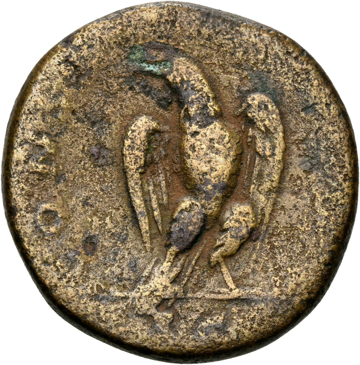 RIC II, Part 3 (second edition) Hadrian 2610 Hadrian reverse, Eagle standing left on sceptre, head right