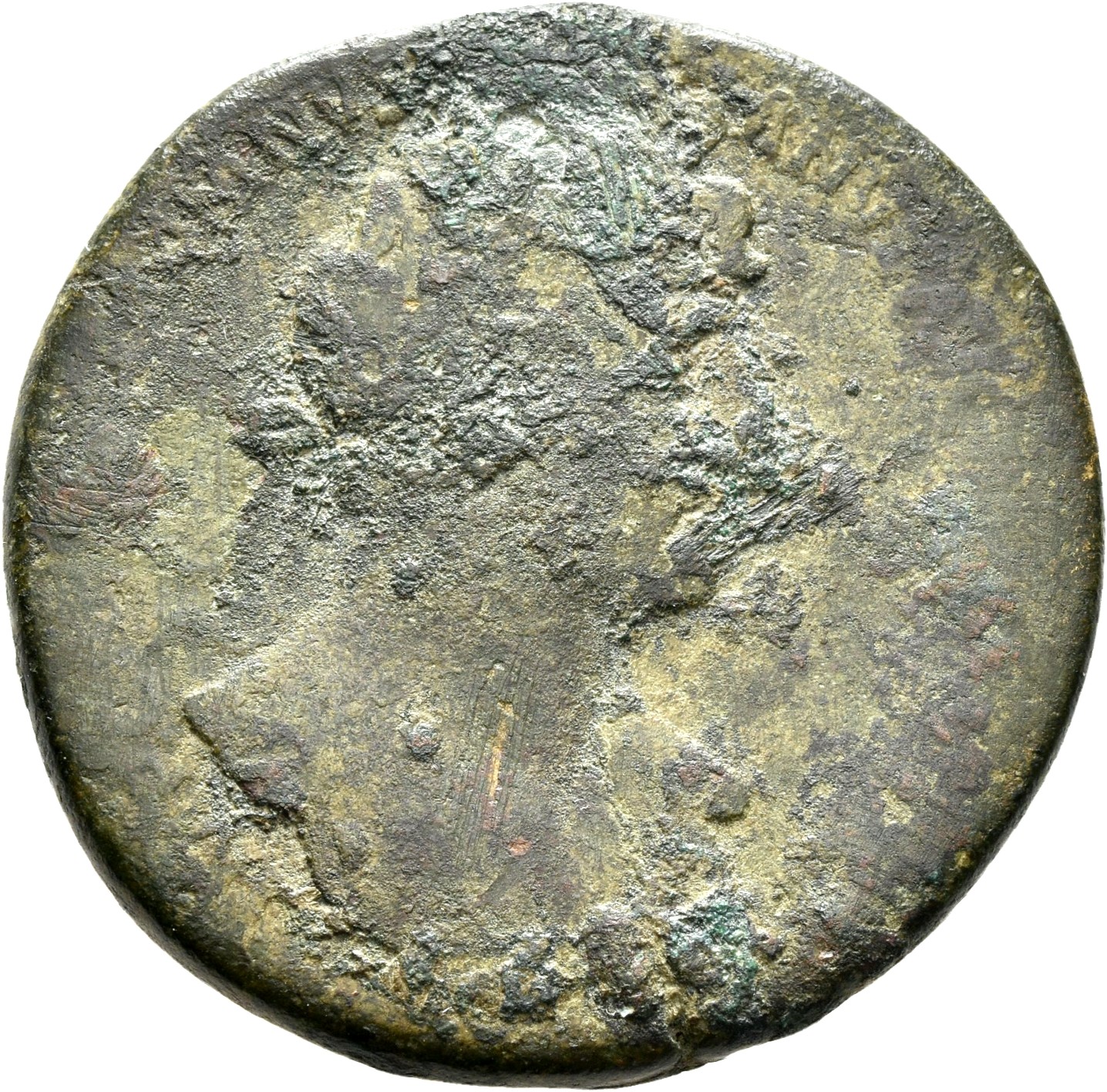 RIC II, Part 3 (second edition) Hadrian 264 Hadrian obverse, Bust of Hadrian, laureate, bare chest, traces of drapery on f...