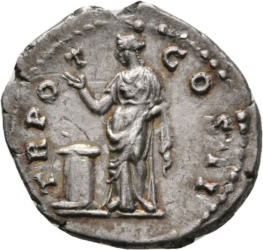 RIC II, Part 3 (second edition) Hadrian 2644 Hadrian reverse, Pietas standing right, raising hand and holding incense box;...