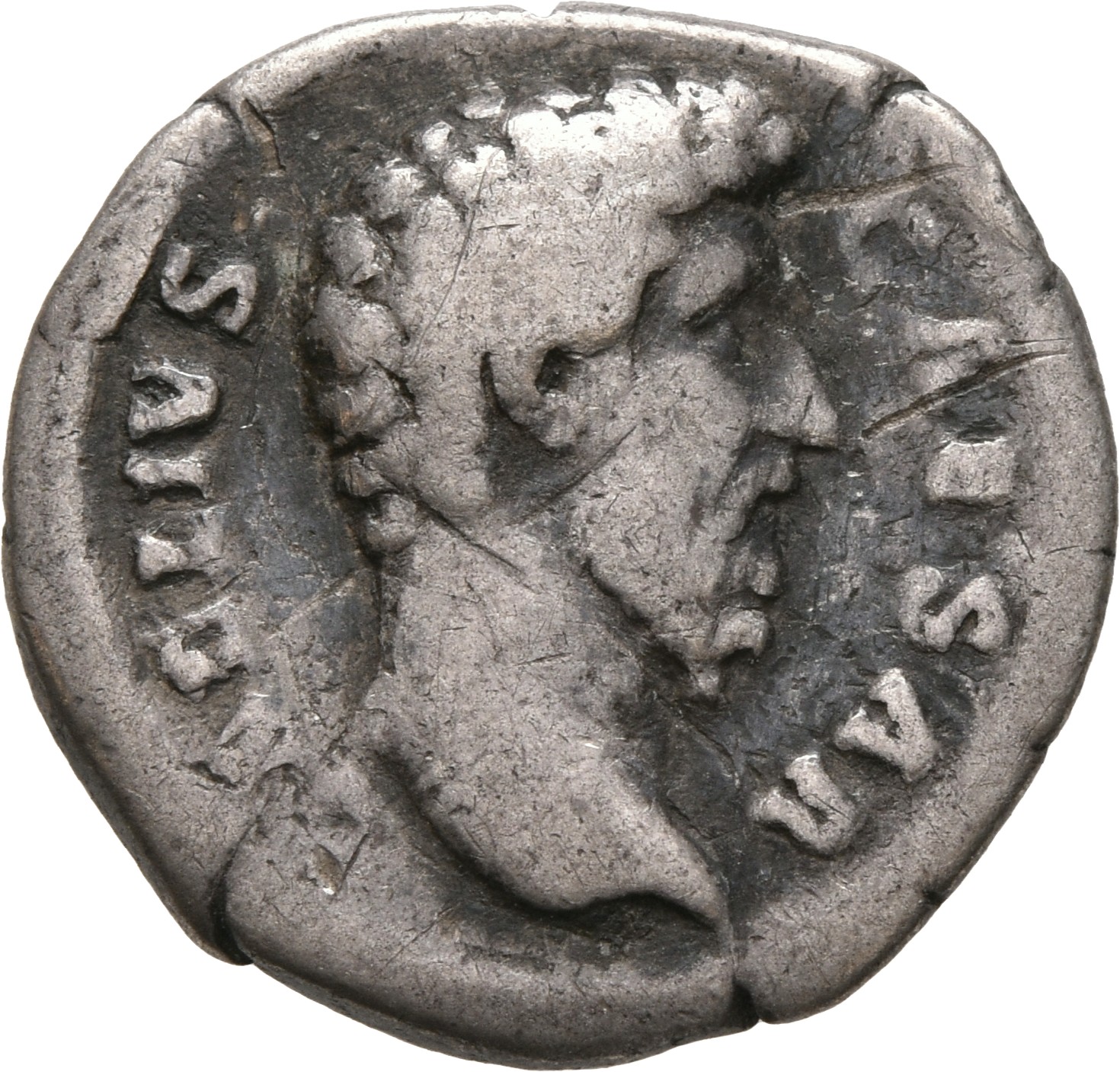 RIC II, Part 3 (second edition) Hadrian 2648 Hadrian obverse, Head of Lucius Aelius Caesar, right