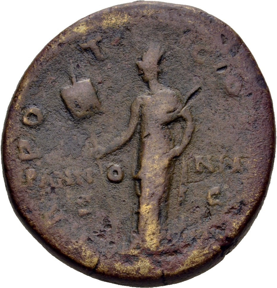 RIC II, Part 3 (second edition) Hadrian 2656 Hadrian reverse, Pannonia standing facing, head left or right, holding vexill...