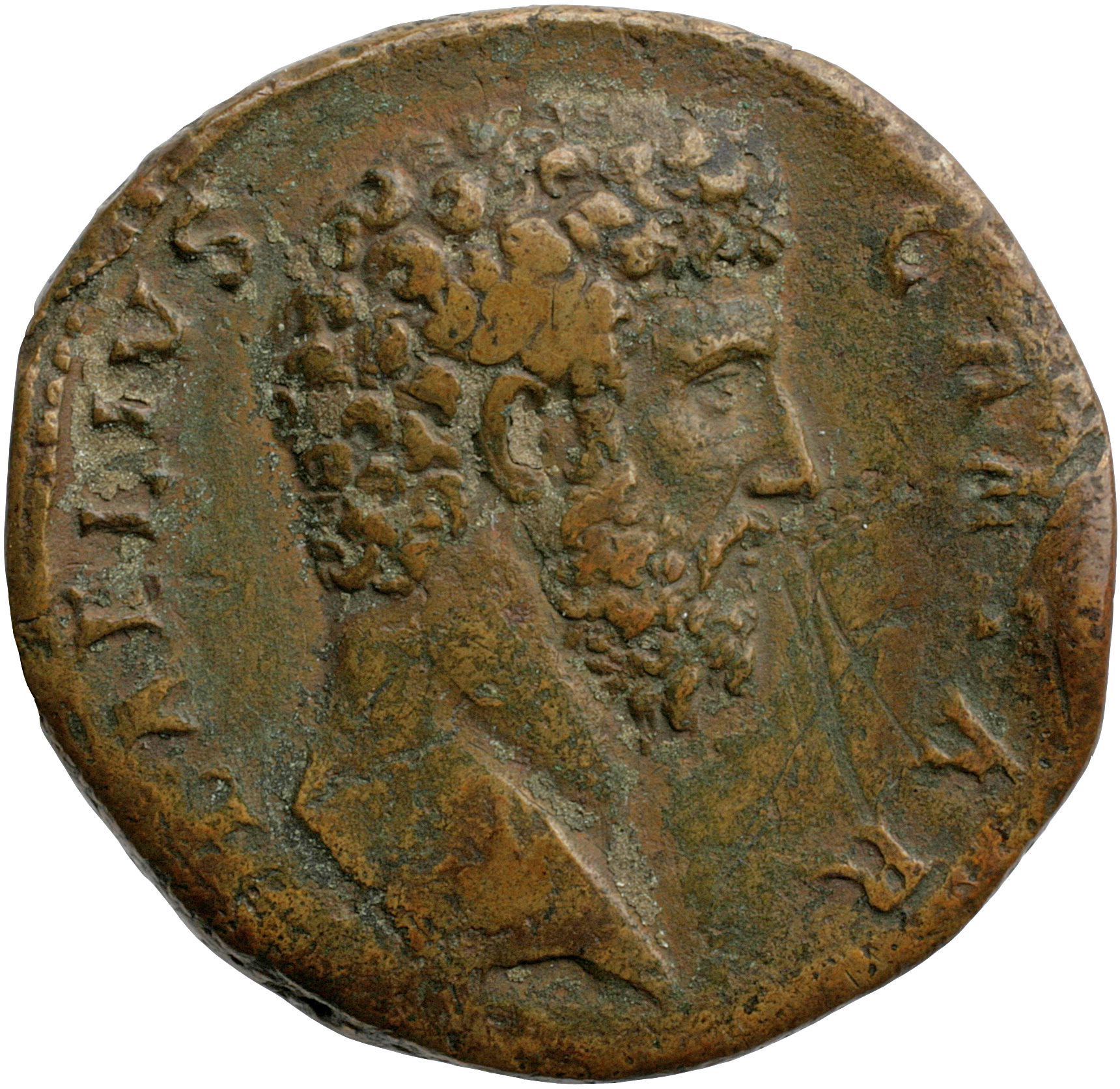 RIC II, Part 3 (second edition) Hadrian 2677 Hadrian obverse, Head of Lucius Aelius Caesar, right