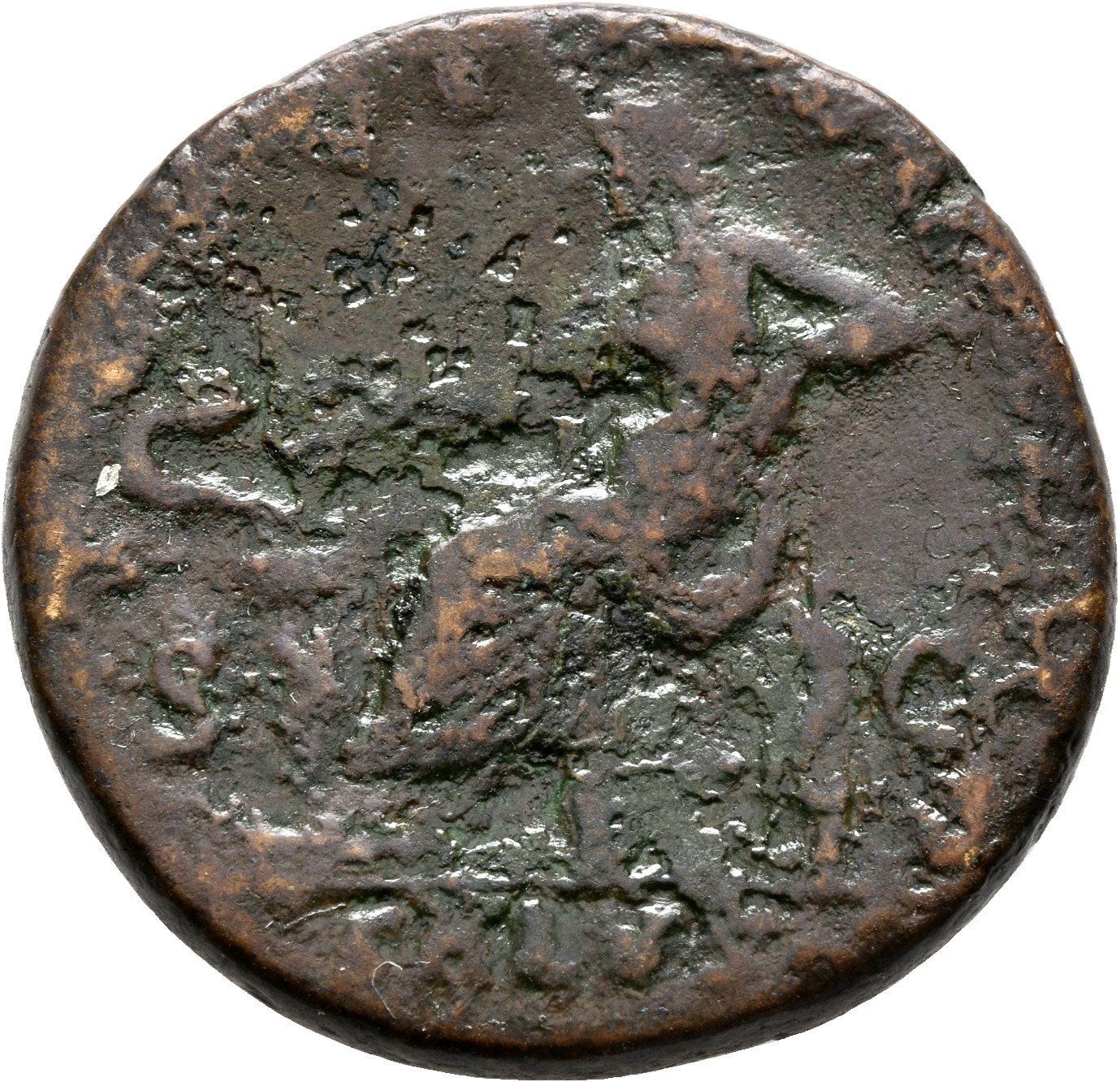 RIC II, Part 3 (second edition) Hadrian 2677 Hadrian reverse, Salus seated left, holding patera and with elbow rarely on S...
