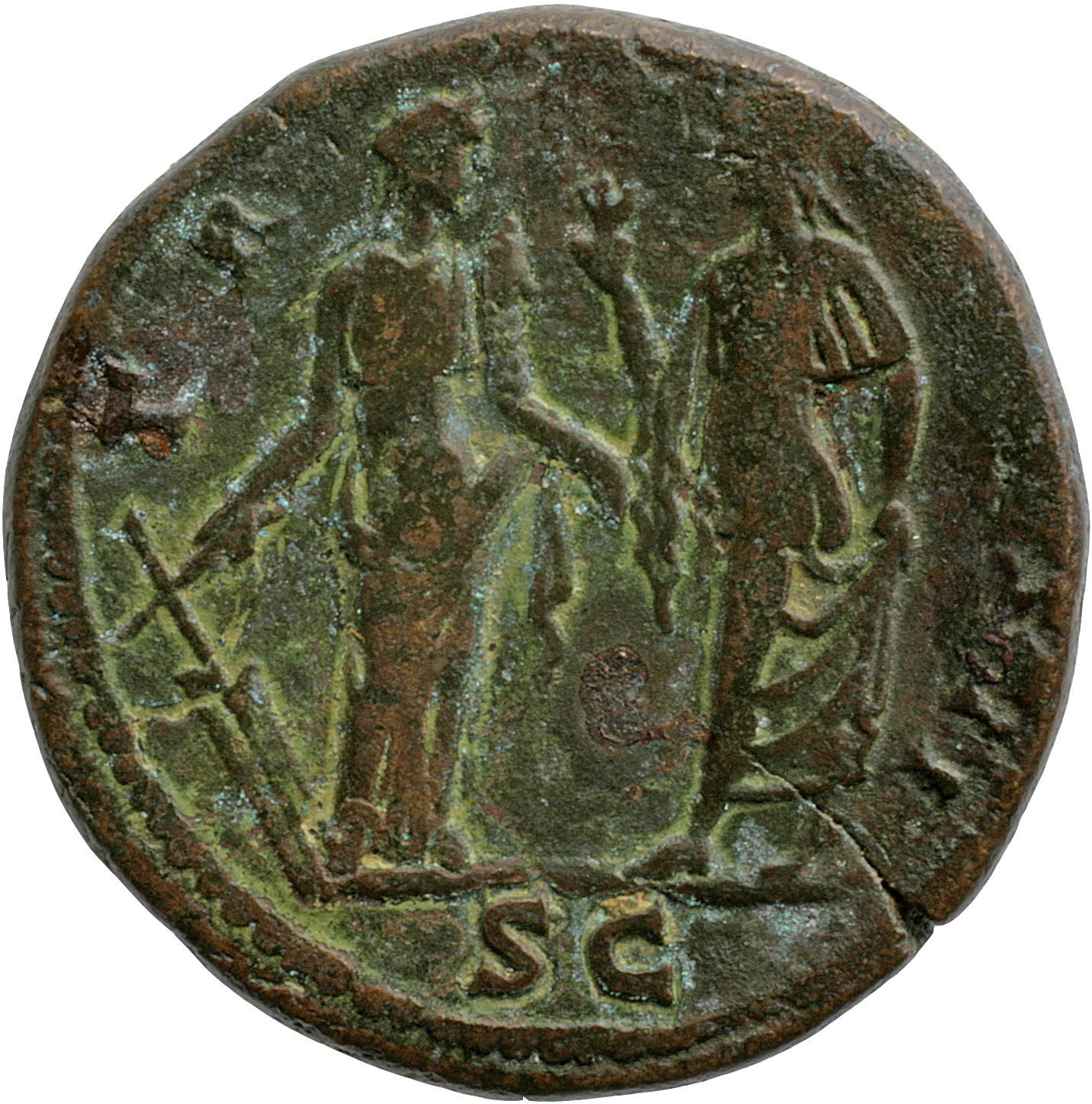 RIC II, Part 3 (second edition) Hadrian 2687 Hadrian reverse, Fortuna standing right, holding rudder on globe and cornucop...