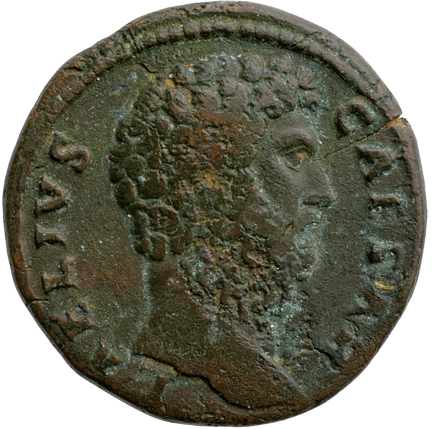 RIC II, Part 3 (second edition) Hadrian 2687 Hadrian obverse, Head of Lucius Aelius Caesar, right