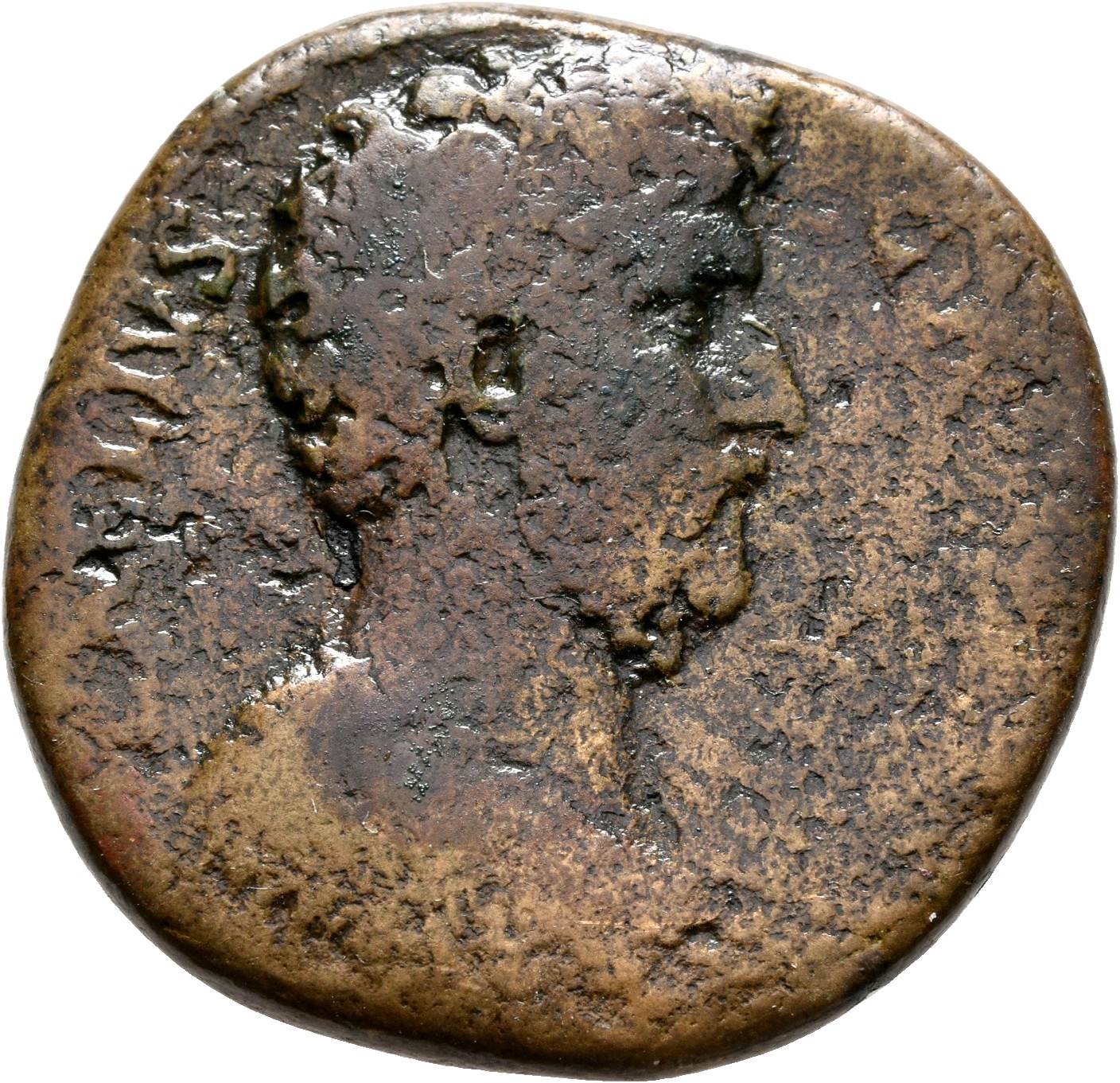 RIC II, Part 3 (second edition) Hadrian 2697 Hadrian obverse, Bust of Lucius Aelius Caesar, draped, right, viewed from rea...