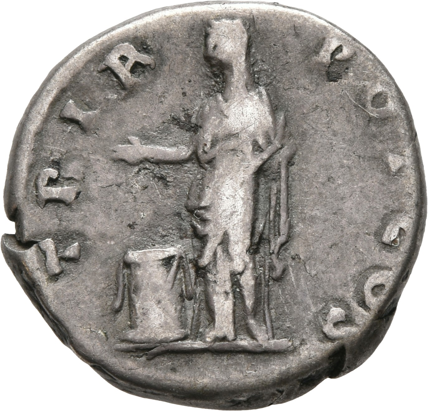RIC II, Part 3 (second edition) Hadrian 2731 Hadrian reverse, Pietas, veiled, standing left, raising hand and holding ince...
