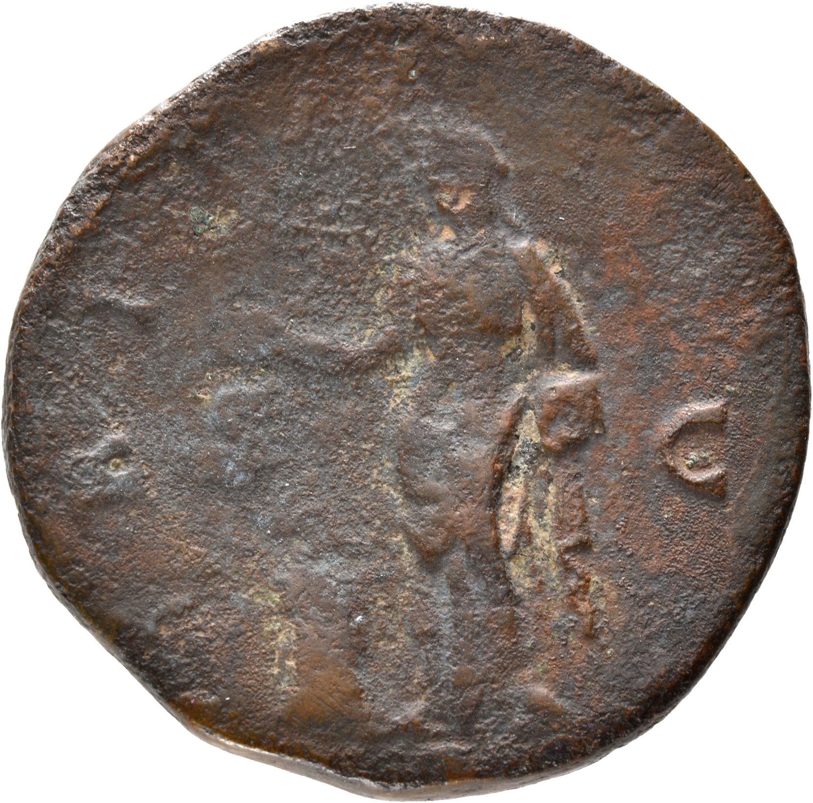 RIC II, Part 3 (second edition) Hadrian 2740 Hadrian reverse, Pietas, veiled, standing left, raising hand and holding ince...