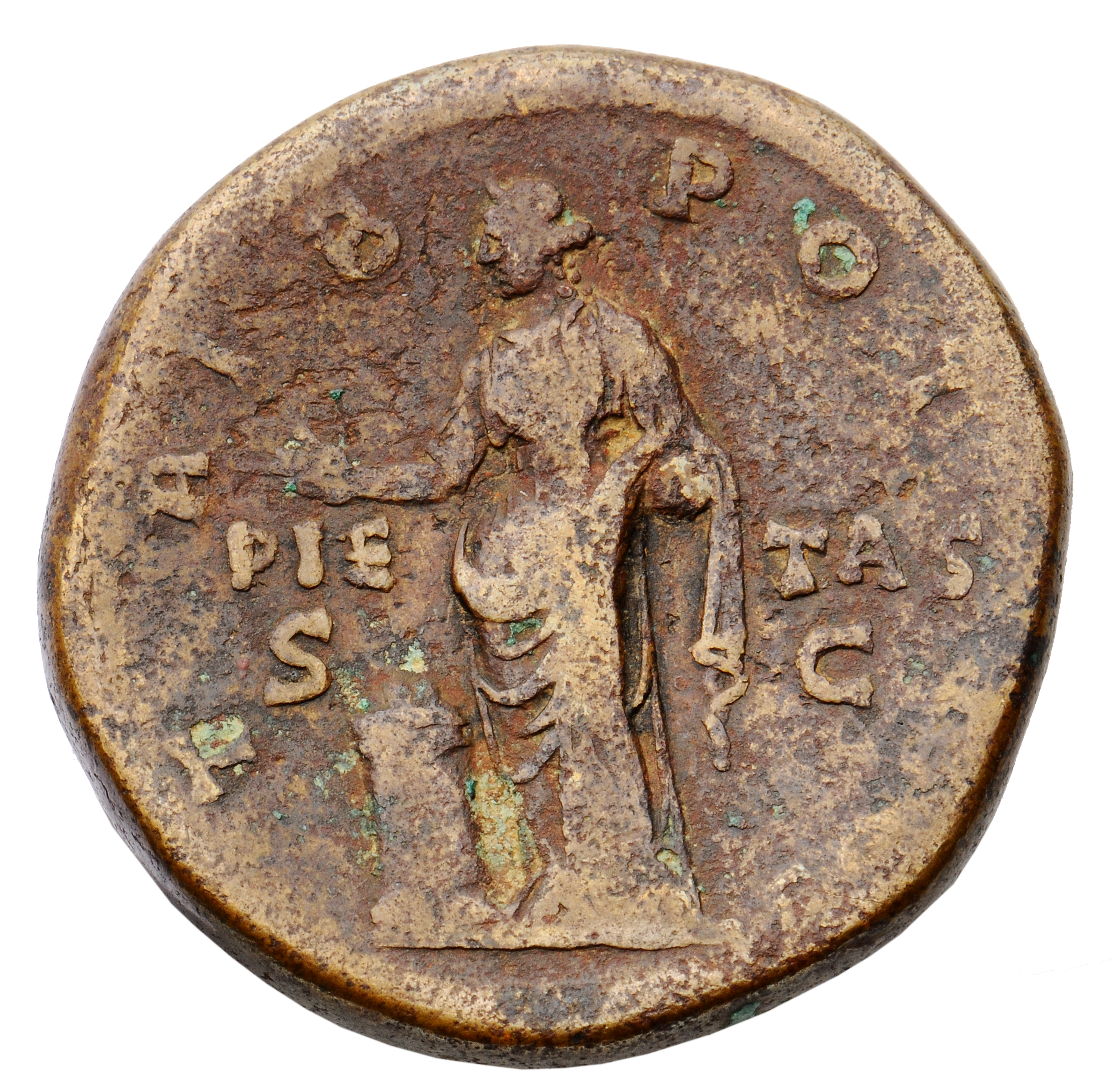 RIC II, Part 3 (second edition) Hadrian 2743 Hadrian reverse, Pietas, veiled, standing left, raising hand and holding ince...