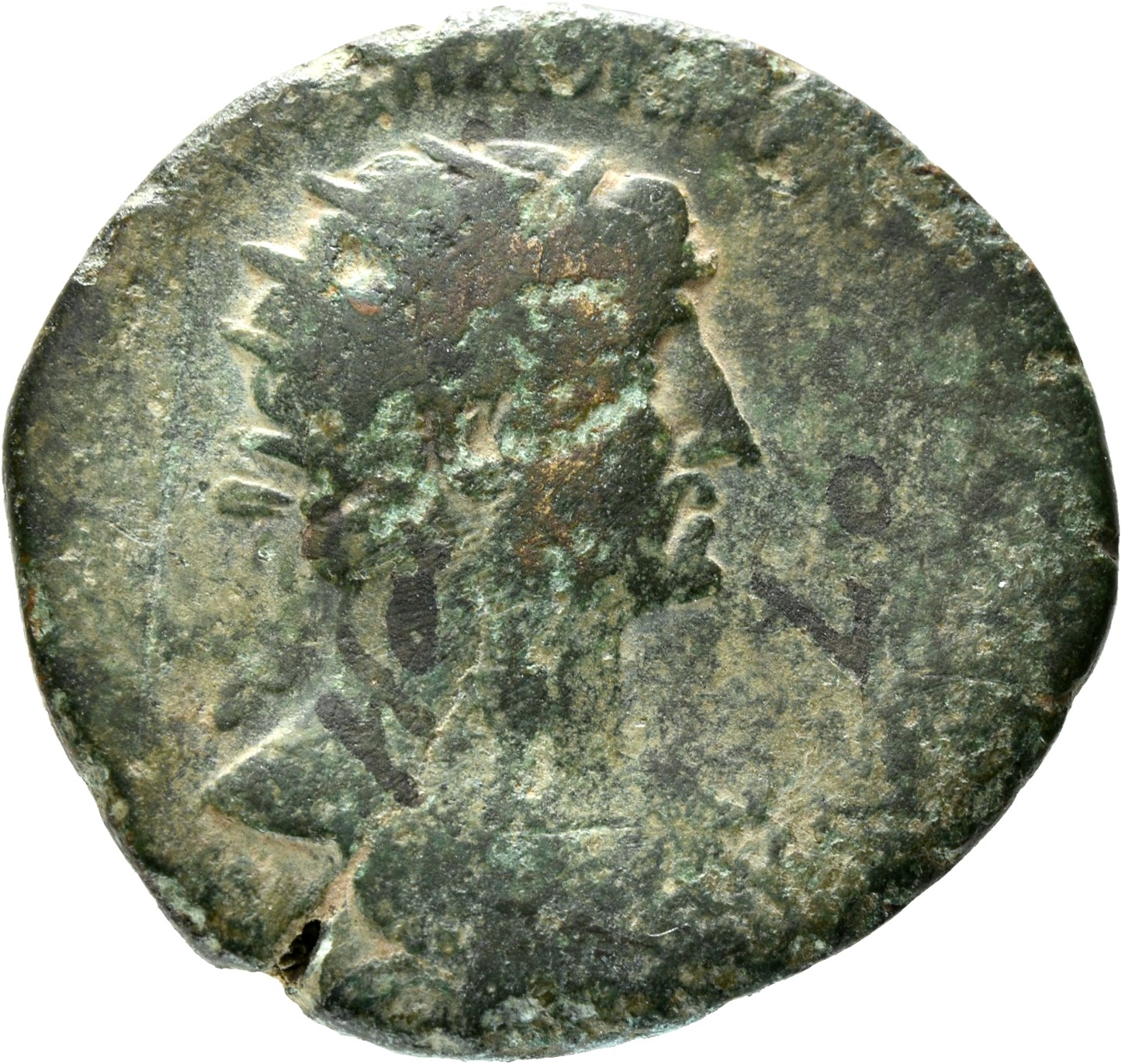 RIC II, Part 3 (second edition) Hadrian 276 Hadrian obverse, Bust of Hadrian, radiate, bare chest, traces of drapery on fa...