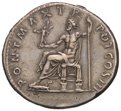 RIC II, Part 3 (second edition) Hadrian 2791 Hadrian reverse, Jupiter seated left, holding Victory and sceptre