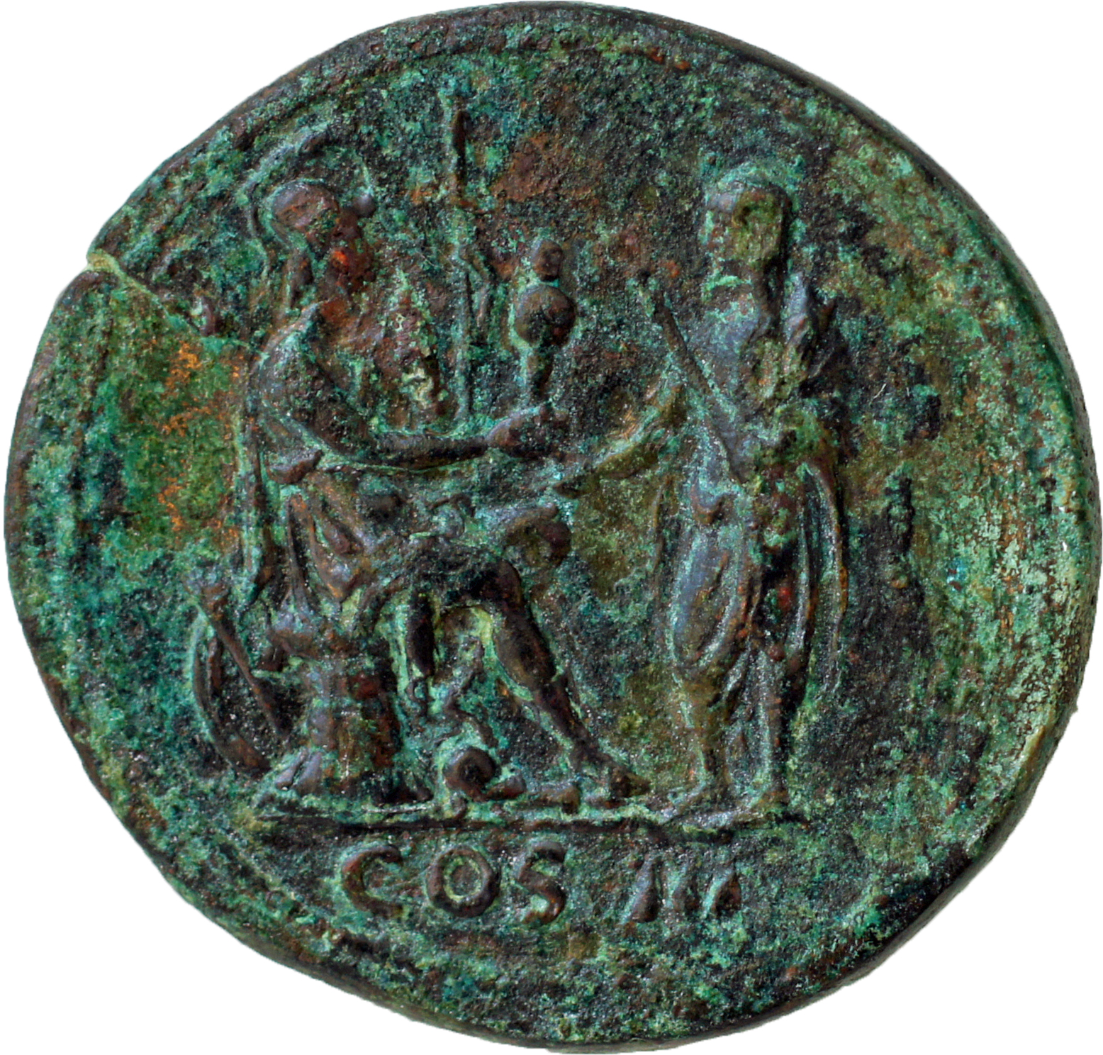 RIC II, Part 3 (second edition) Hadrian 2819 Hadrian reverse, Roma seated right on cuirass and shield, holding spear and c...