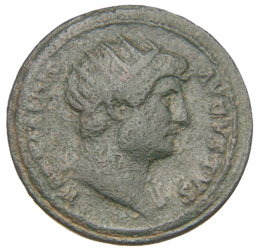 RIC II, Part 3 (second edition) Hadrian 2836 Hadrian obverse, Head of Hadrian, radiate, traces of drapery on far shoulder,...