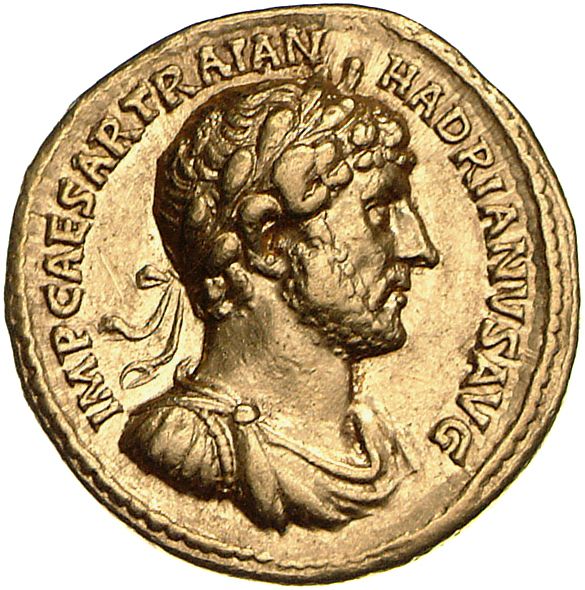 RIC II, Part 3 (second edition) Hadrian 297 Hadrian obverse, Bust of Hadrian, laureate, draped and cuirassed, right, viewe...