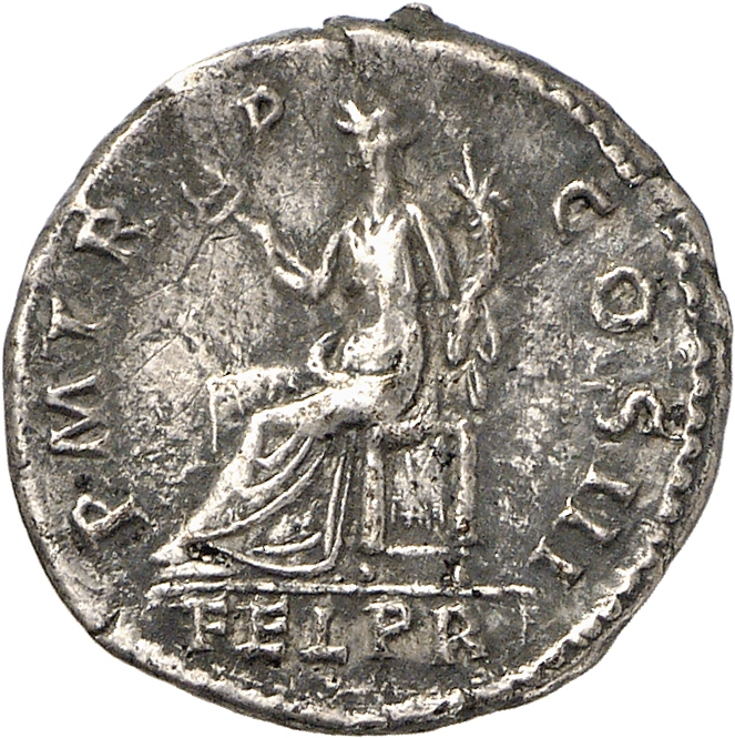 RIC II, Part 3 (second edition) Hadrian 300 Hadrian reverse, Felicitas seated left, holding caduceus and cornucopia
