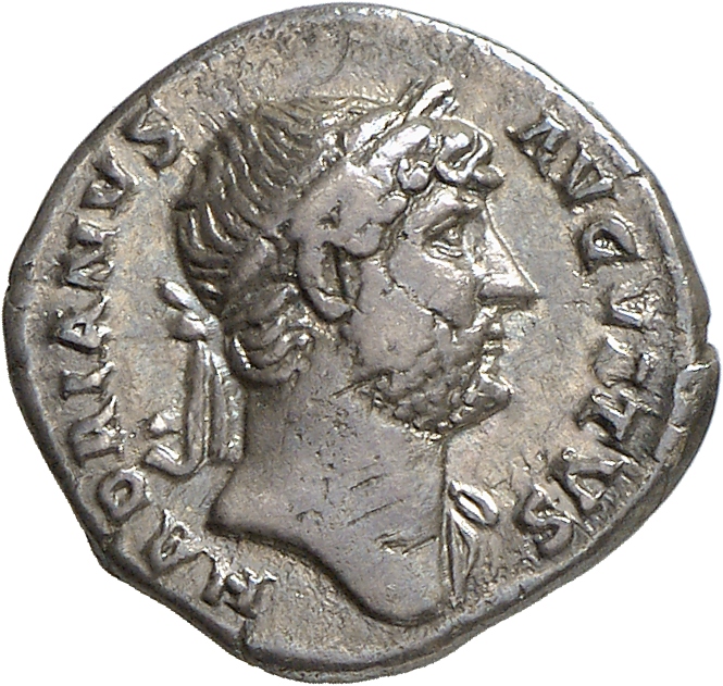 RIC II, Part 3 (second edition) Hadrian 3036 Hadrian obverse, Head of Hadrian, laureate, right