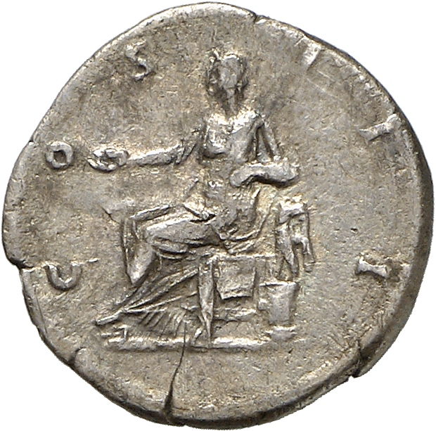 RIC II, Part 3 (second edition) Hadrian 3036 Hadrian reverse, Concordia seated left, holding patera and resting arm on sta...