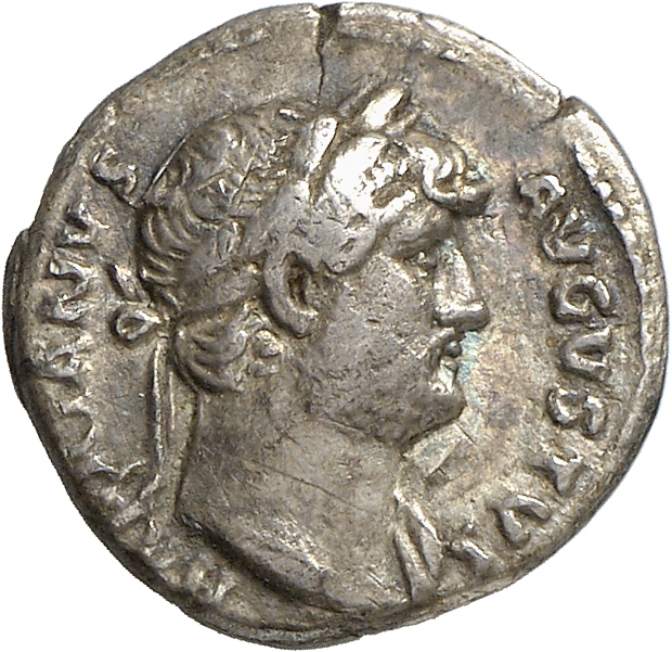 RIC II, Part 3 (second edition) Hadrian 3036 Hadrian obverse — Head of Hadrian, laureate, right