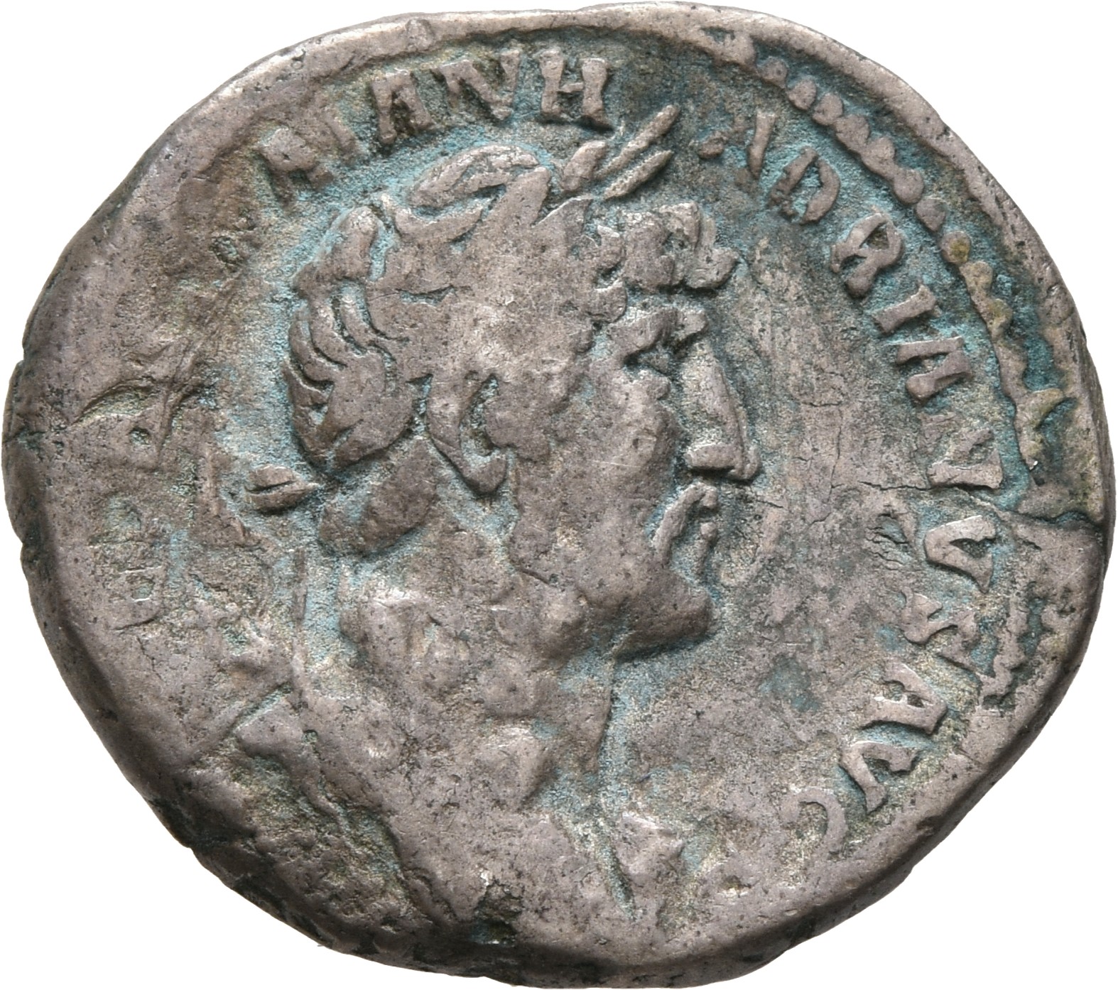 RIC II, Part 3 (second edition) Hadrian 308 Hadrian obverse, Head of Hadrian, laureate, right