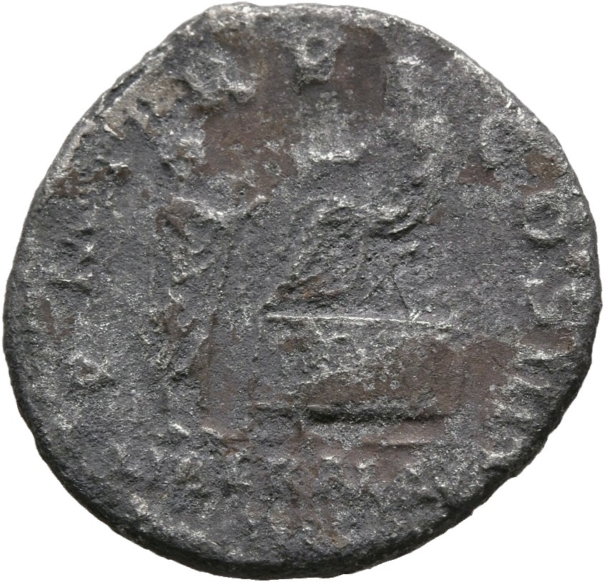 RIC II, Part 3 (second edition) Hadrian 309 Hadrian reverse, Hadrian seated left on platform, extending hand toward a citi...